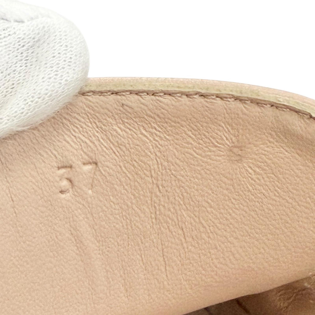 Pristine HERMES Leather shoes GAME kelly buckle pink beige leather 37 231017Z