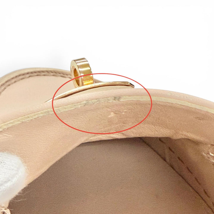 Pristine HERMES Leather shoes GAME kelly buckle pink beige leather 37 231017Z