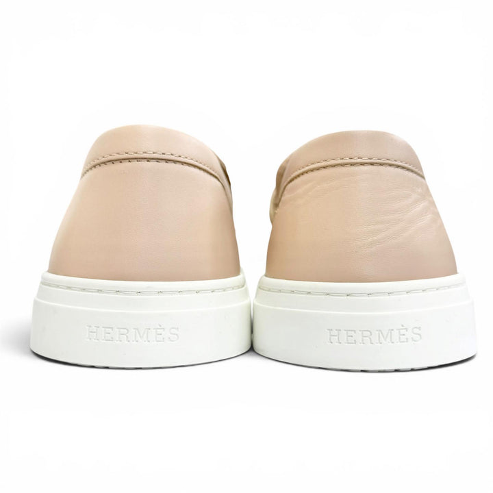 Pristine HERMES Leather shoes GAME kelly buckle pink beige leather 37 231017Z