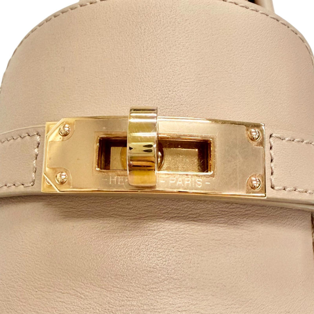 Pristine HERMES Leather shoes GAME kelly buckle pink beige leather 37 231017Z