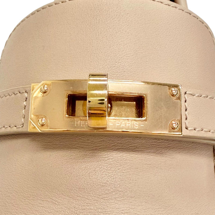 Pristine HERMES Leather shoes GAME kelly buckle pink beige leather 37 231017Z