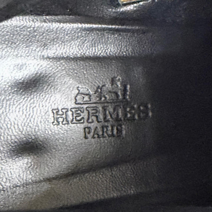 Great HERMES Ankle boots Carriage Logo Metal Side Zip Suede leather 38 192160Z