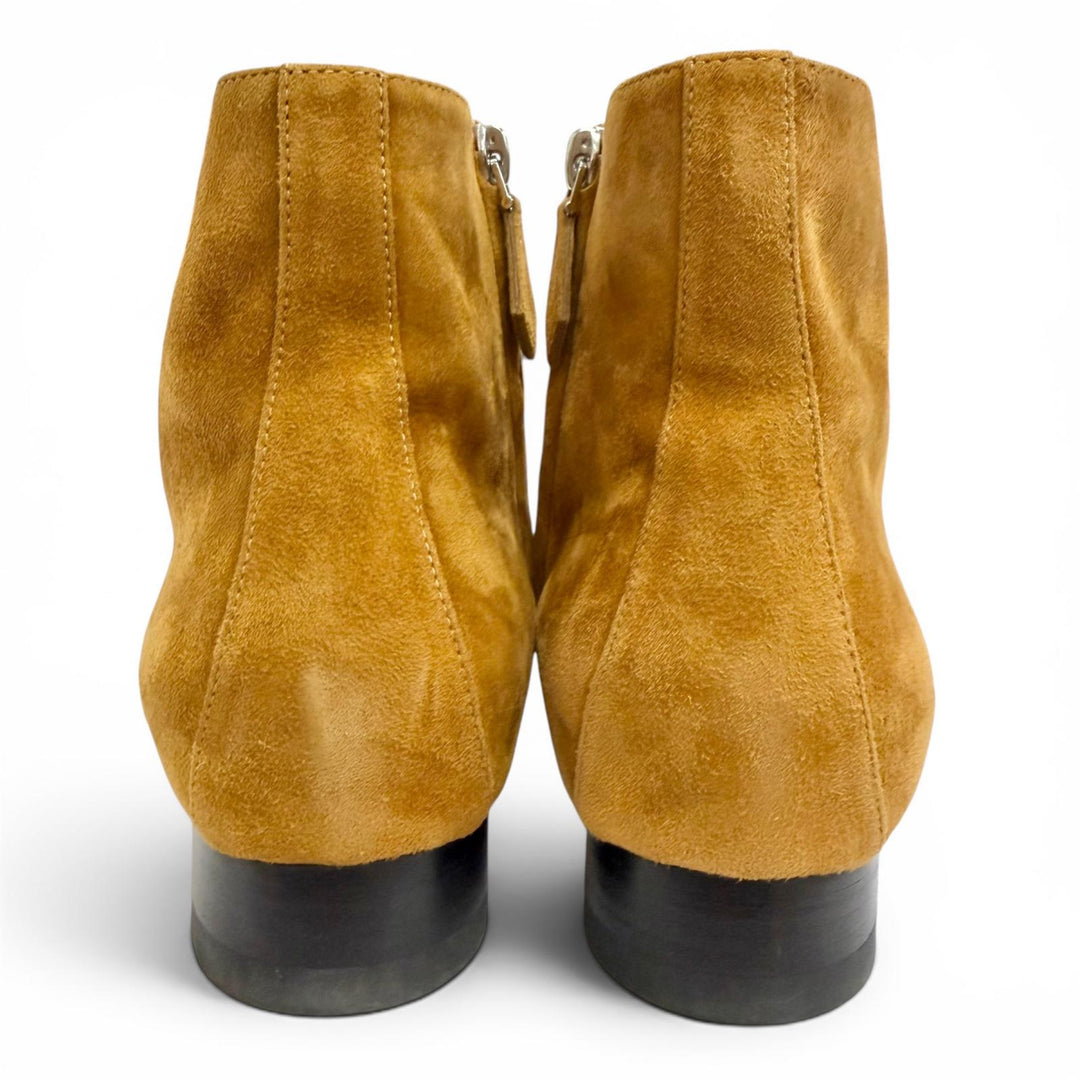 Great HERMES Ankle boots Carriage Logo Metal Side Zip Suede leather 38 192160Z