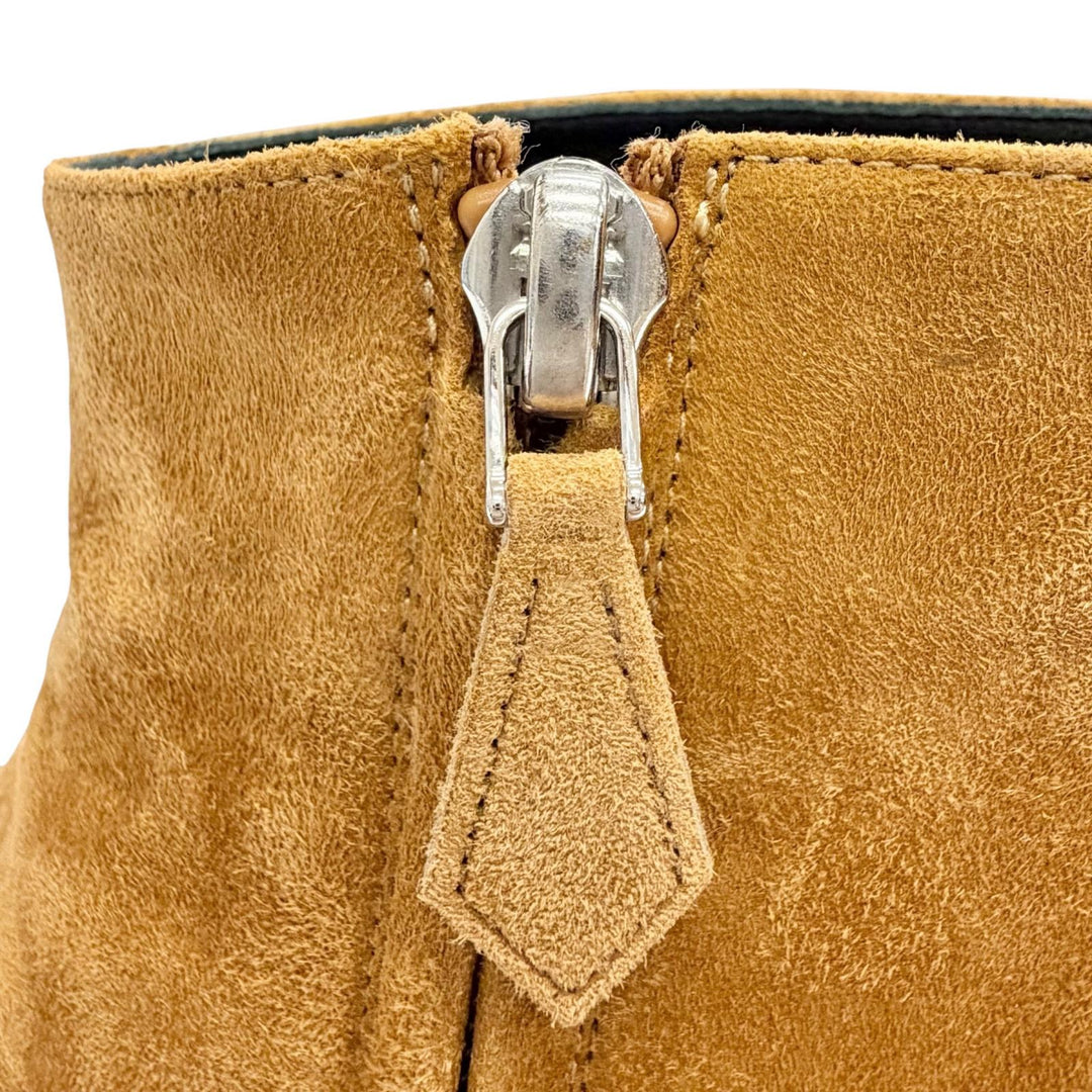 Great HERMES Ankle boots Carriage Logo Metal Side Zip Suede leather 38 192160Z