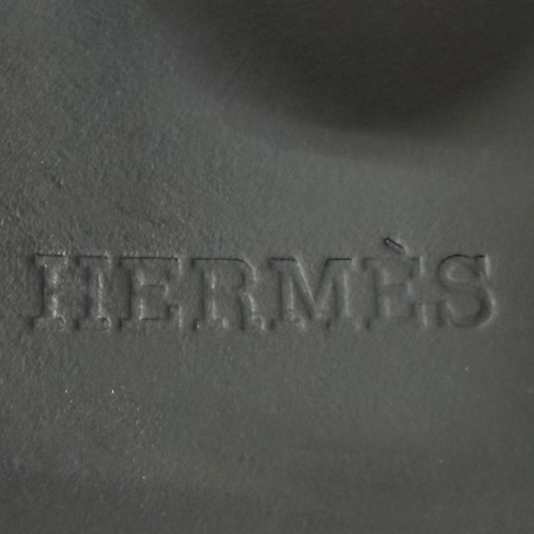 Great HERMES Sandals Geek strap black leather Women 37 RG231219Z