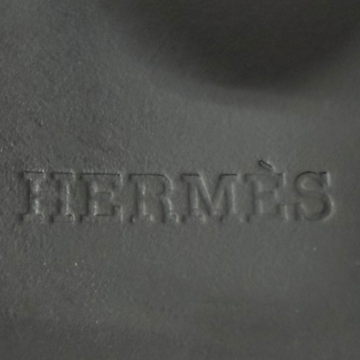 Great HERMES Sandals Geek strap black leather Women 37 RG231219Z