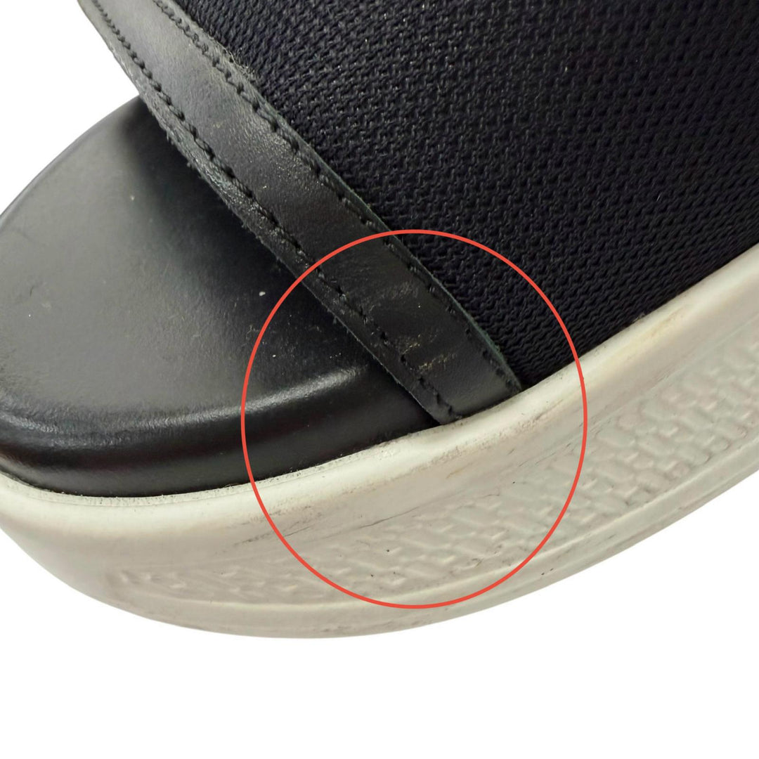 Great HERMES Sandals Geek strap black leather Women 37 RG231219Z
