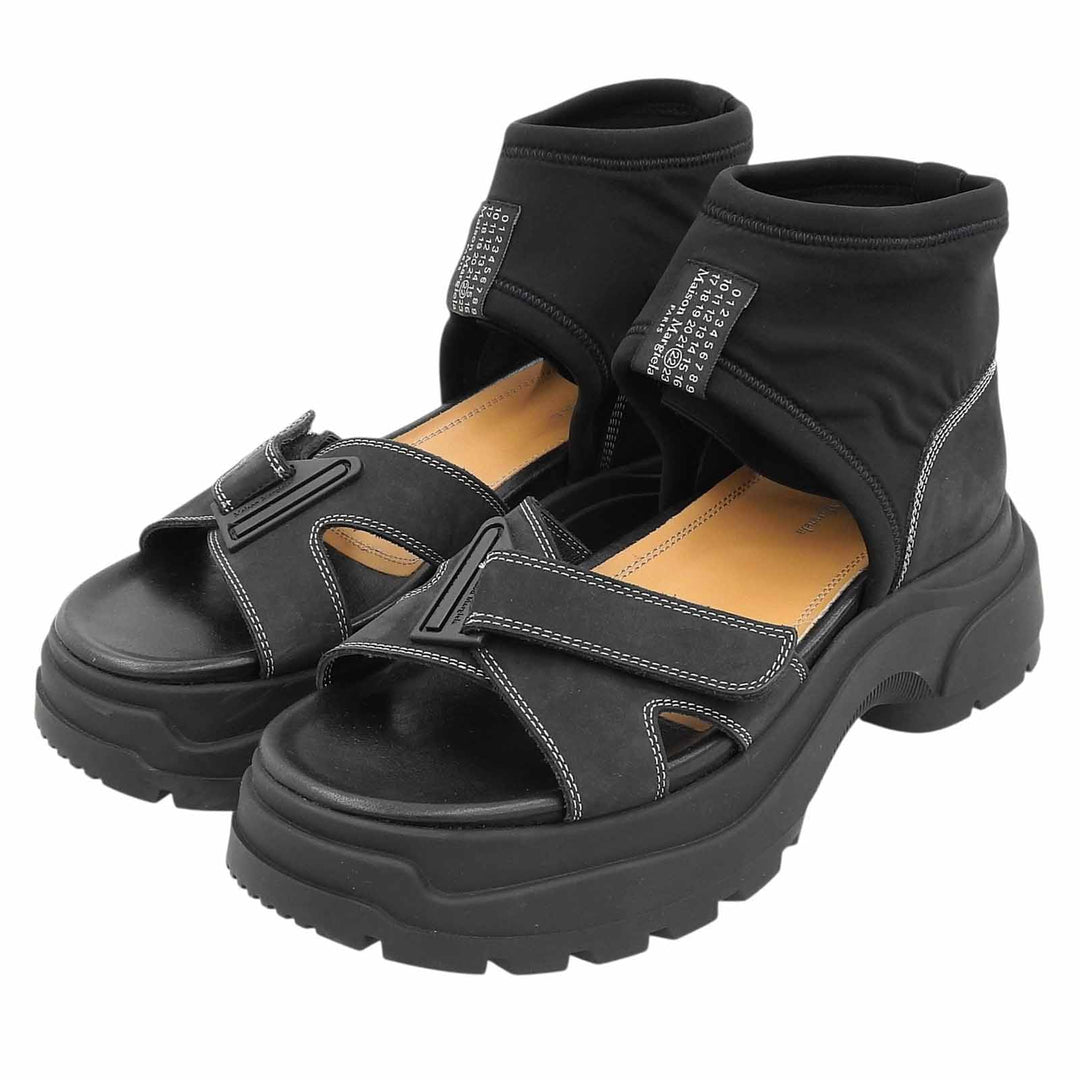 Great Maison Margiela 22 Sandals Touch Strap Sandals black Suede leather mens 39