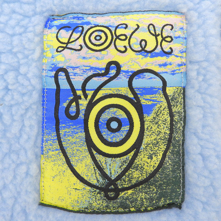 Excellent LOEWE Scarf Logo embroidered patch, color block Light blue