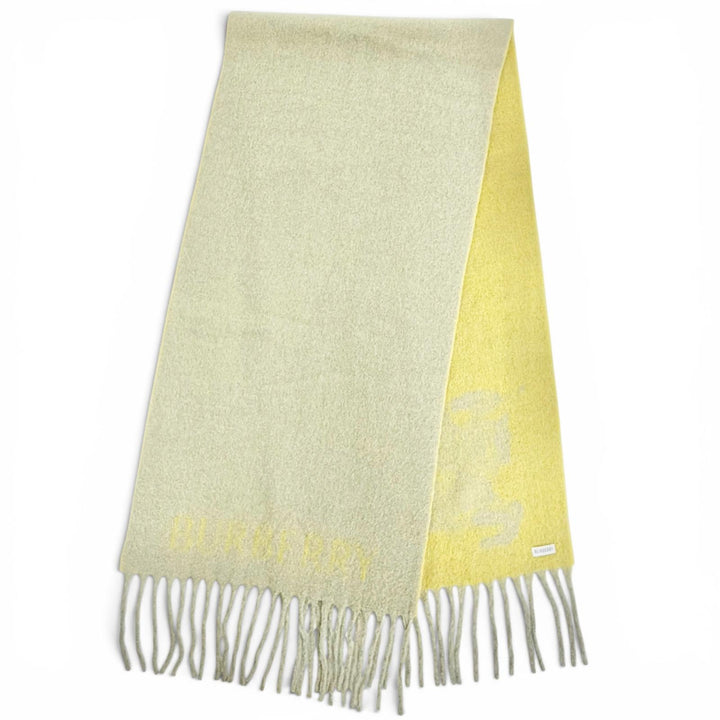 Pristine BURBERRY Scarf Logo fringe large scarf/shawl beige Nylon Women 8076563