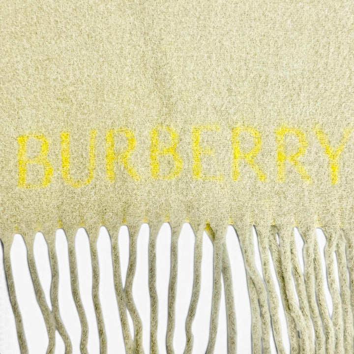 Pristine BURBERRY Scarf Logo fringe large scarf/shawl beige Nylon Women 8076563