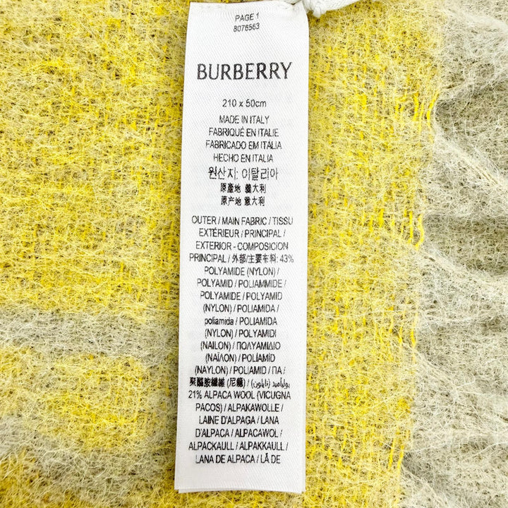 Pristine BURBERRY Scarf Logo fringe large scarf/shawl beige Nylon Women 8076563