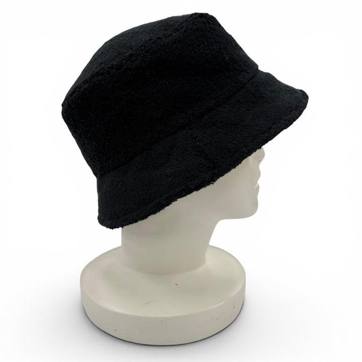 Great CHANEL hat COCO Mark Terry Cloth Bucket Hat black Women M 21C