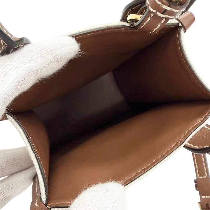 Pristine BURBERRY Shoulder Bag Micro Francis TB Tote Bag Canvas 8052460