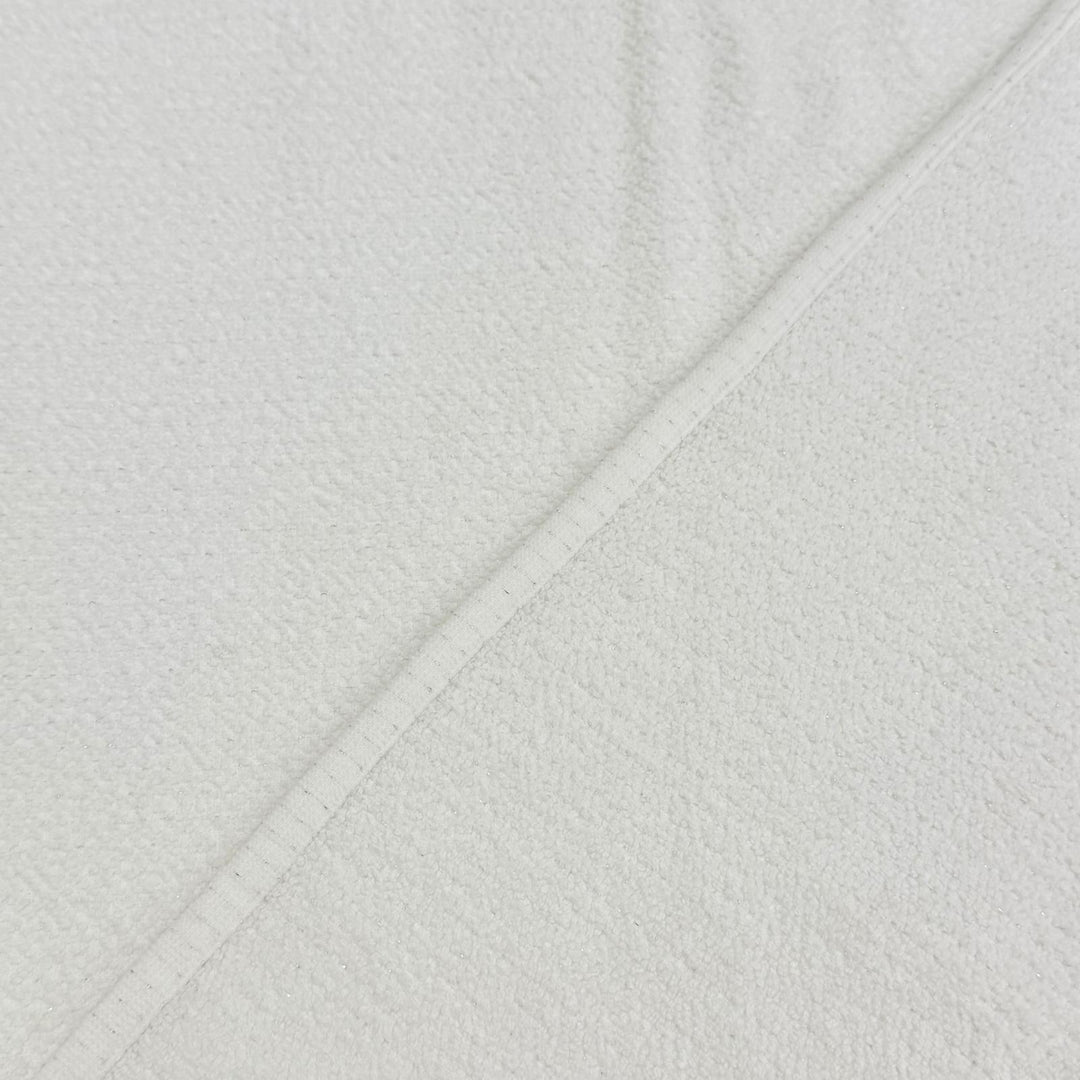 Pristine CHANEL COCO Mark Fringe Glitter Thread Large Beach Towel white 17P