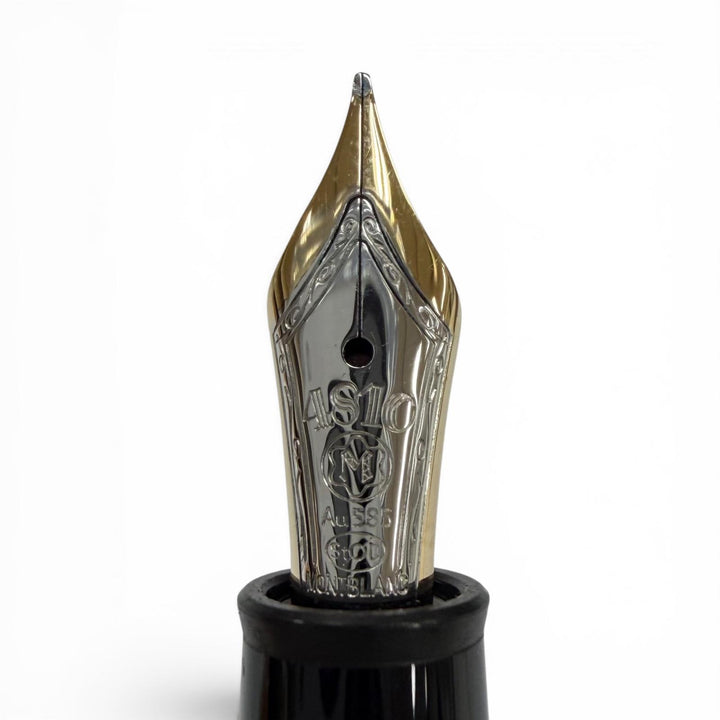 Great MONTBLANC fountain pen Meisterstück 145 Classic white star black 14K mens