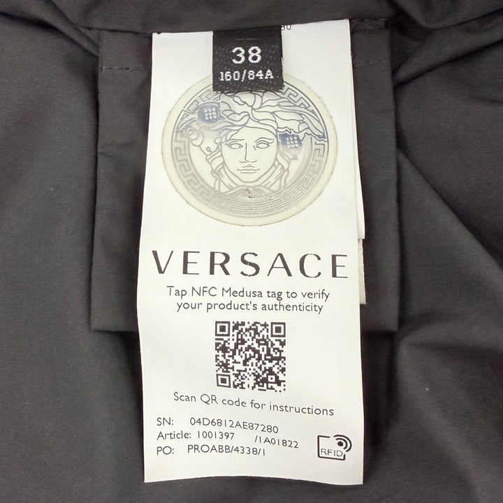 Great VERSACE Down jacket Medusa Button Hooded Red series Nylon Women 38 1001397