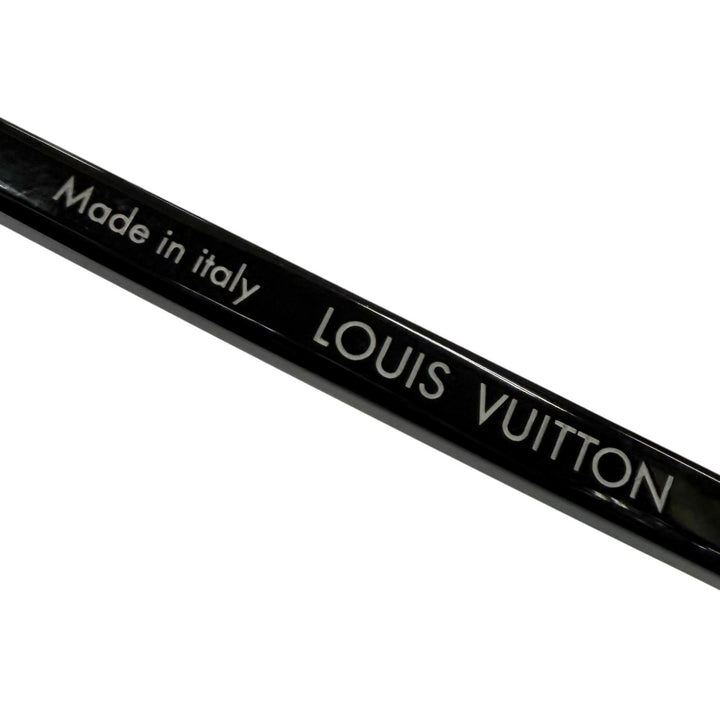Excellent LOUIS VUITTON Glasses LV Signature Round Silver mens Z2637U