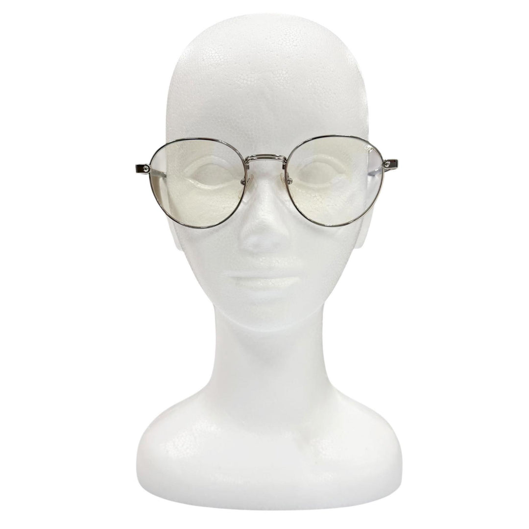 Excellent LOUIS VUITTON Glasses LV Signature Round Silver mens Z2637U