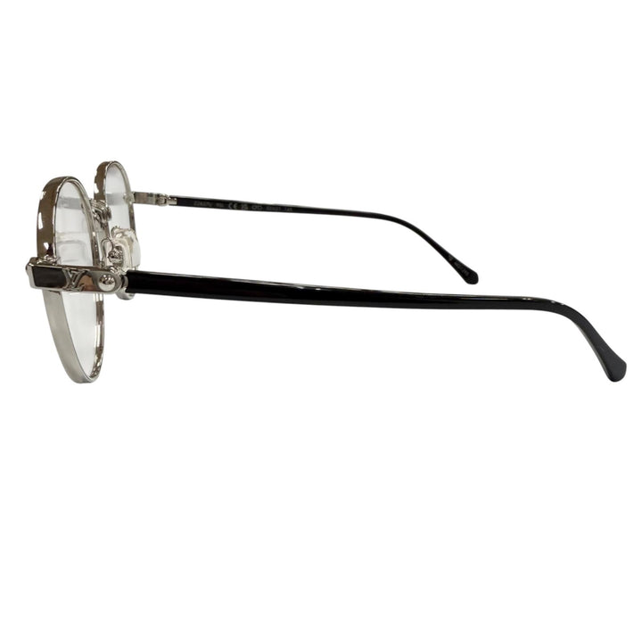 Excellent LOUIS VUITTON Glasses LV Signature Round Silver mens Z2637U