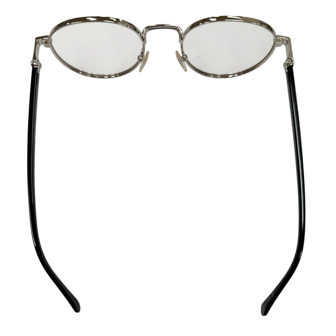 Excellent LOUIS VUITTON Glasses LV Signature Round Silver mens Z2637U