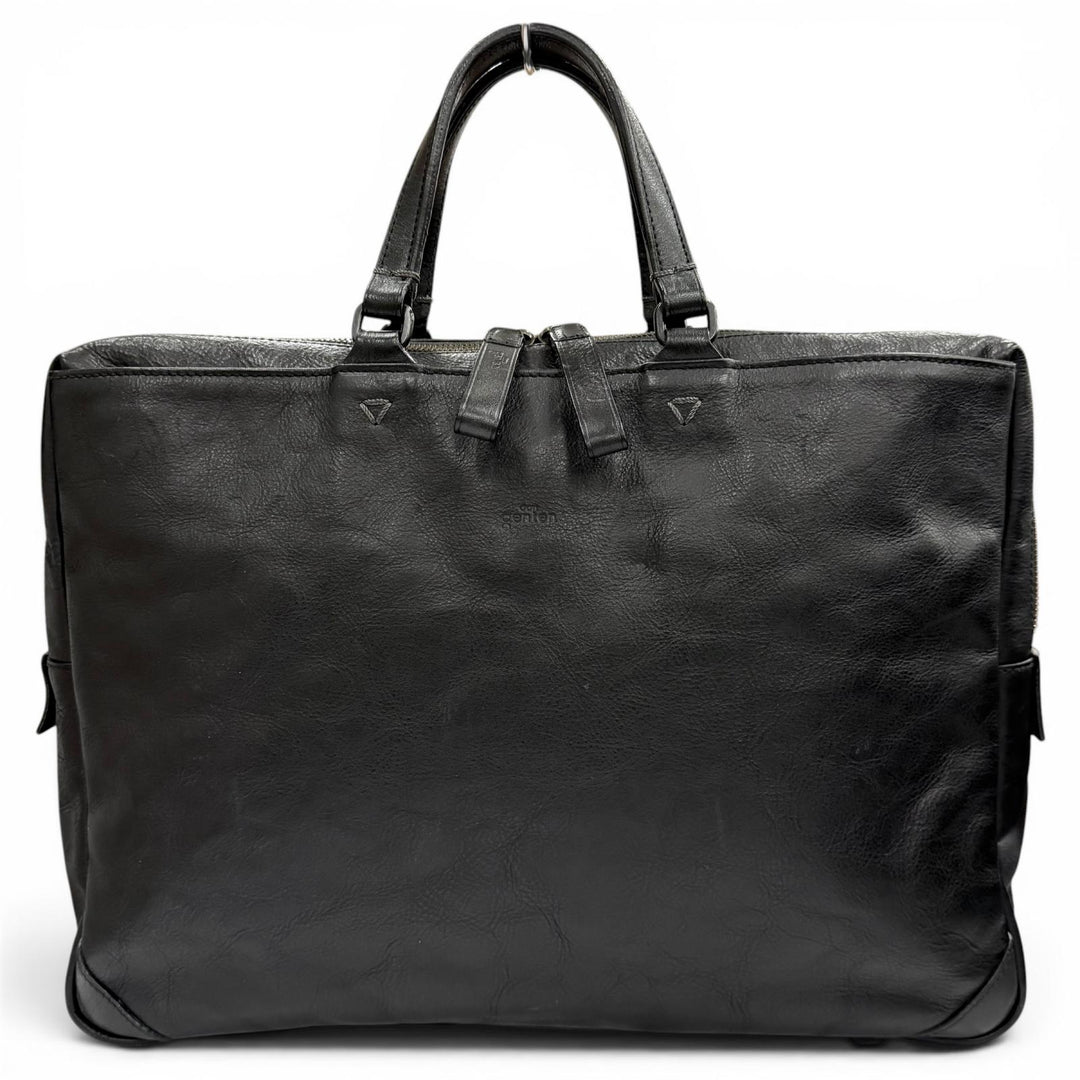Great dan genten Briefcase Logo-engraved business bag black leather mens
