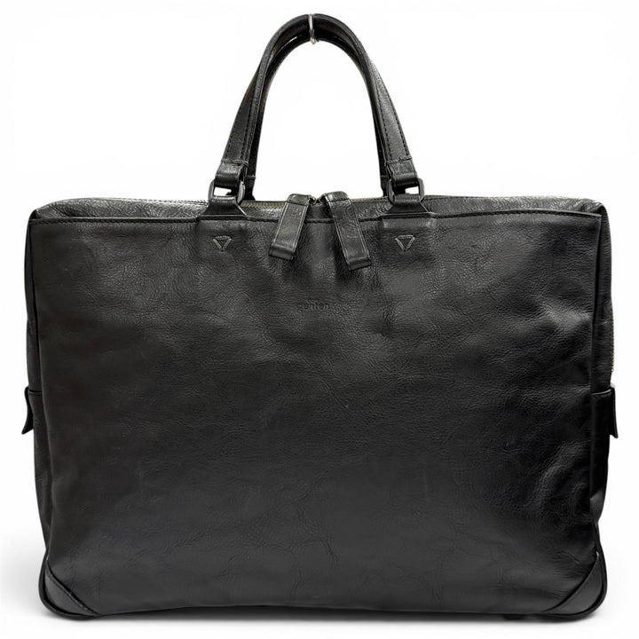 Great dan genten Briefcase Logo-engraved business bag black leather mens