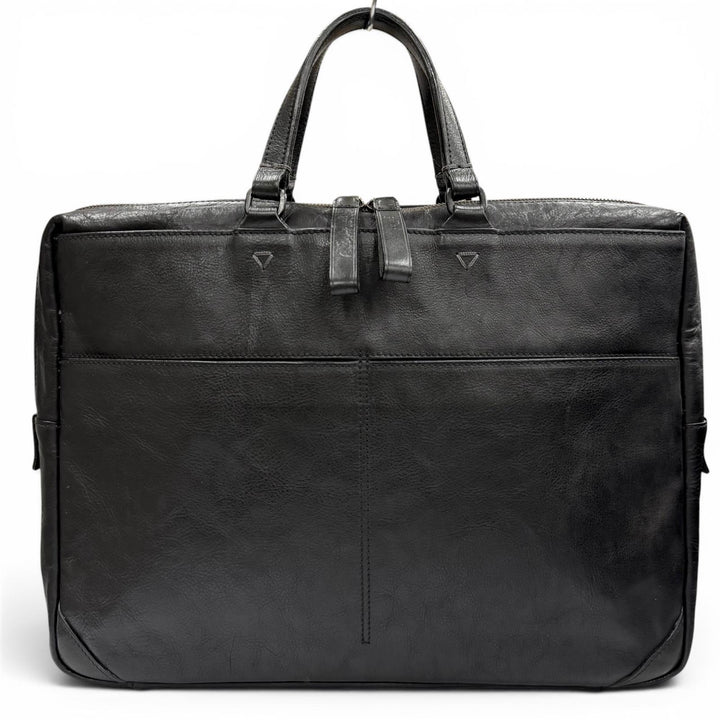 Great dan genten Briefcase Logo-engraved business bag black leather mens