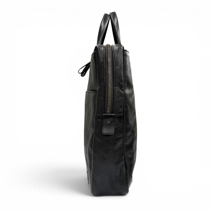 Great dan genten Briefcase Logo-engraved business bag black leather mens