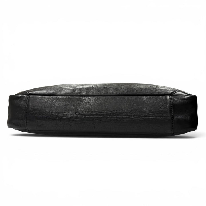 Great dan genten Briefcase Logo-engraved business bag black leather mens