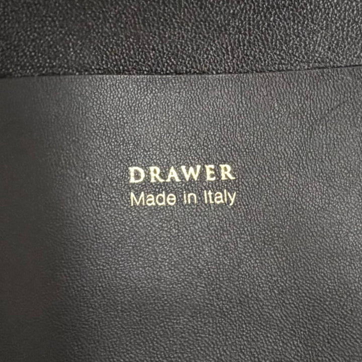 Excellent DRAWER Tote Bag logo black Lamb leather Women