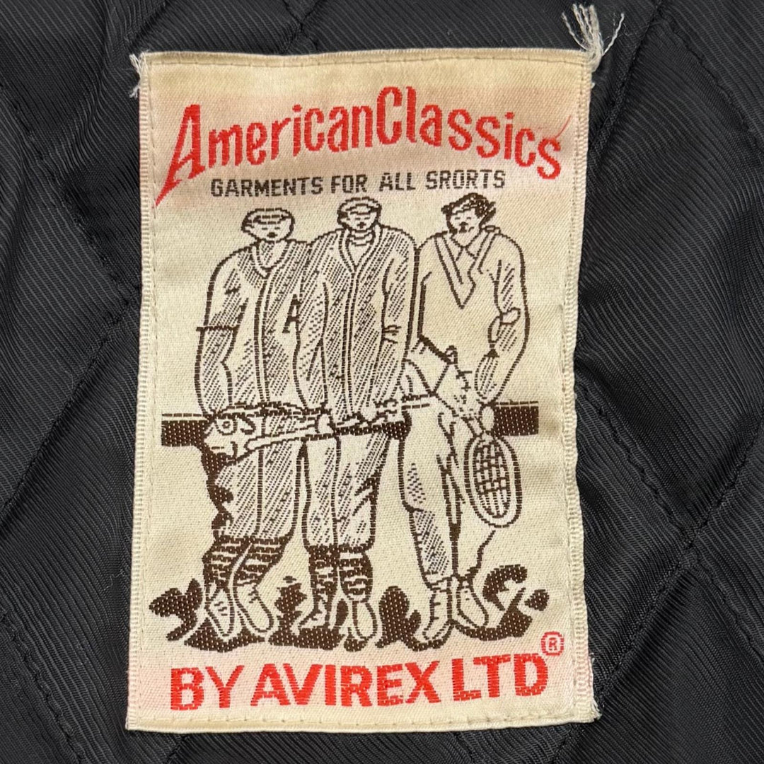 Great AVIREX BLACK EYE PATCH Jacket VARSITY JACKET black Sheep leather M 6111060