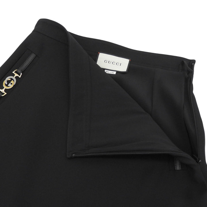 Excellent GUCCI skirt Interlocking G black silk Women 38 603337