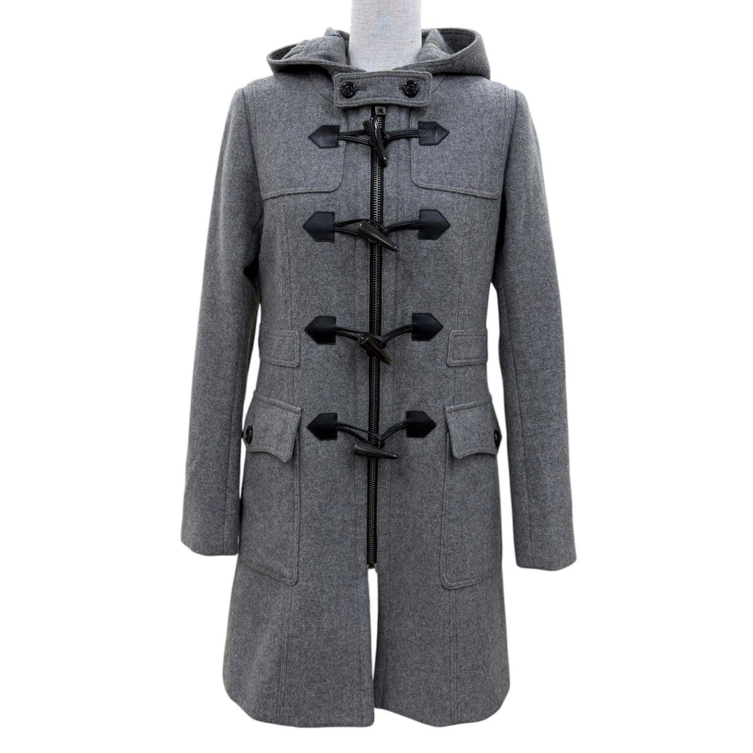 Great BURBERRY LONDON Duffel coat Toggle button hooded zip-up gray cashmere 38