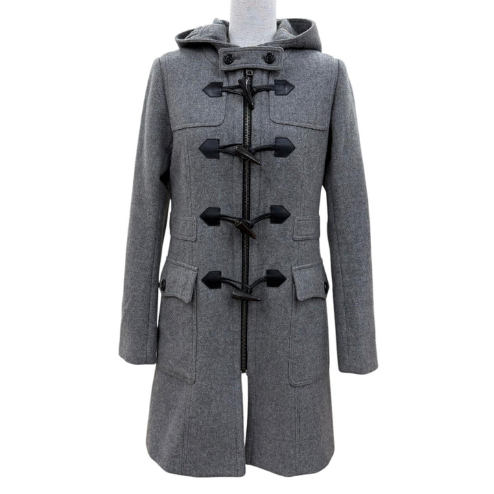 Great BURBERRY LONDON Duffel coat Toggle button hooded zip-up gray cashmere 38
