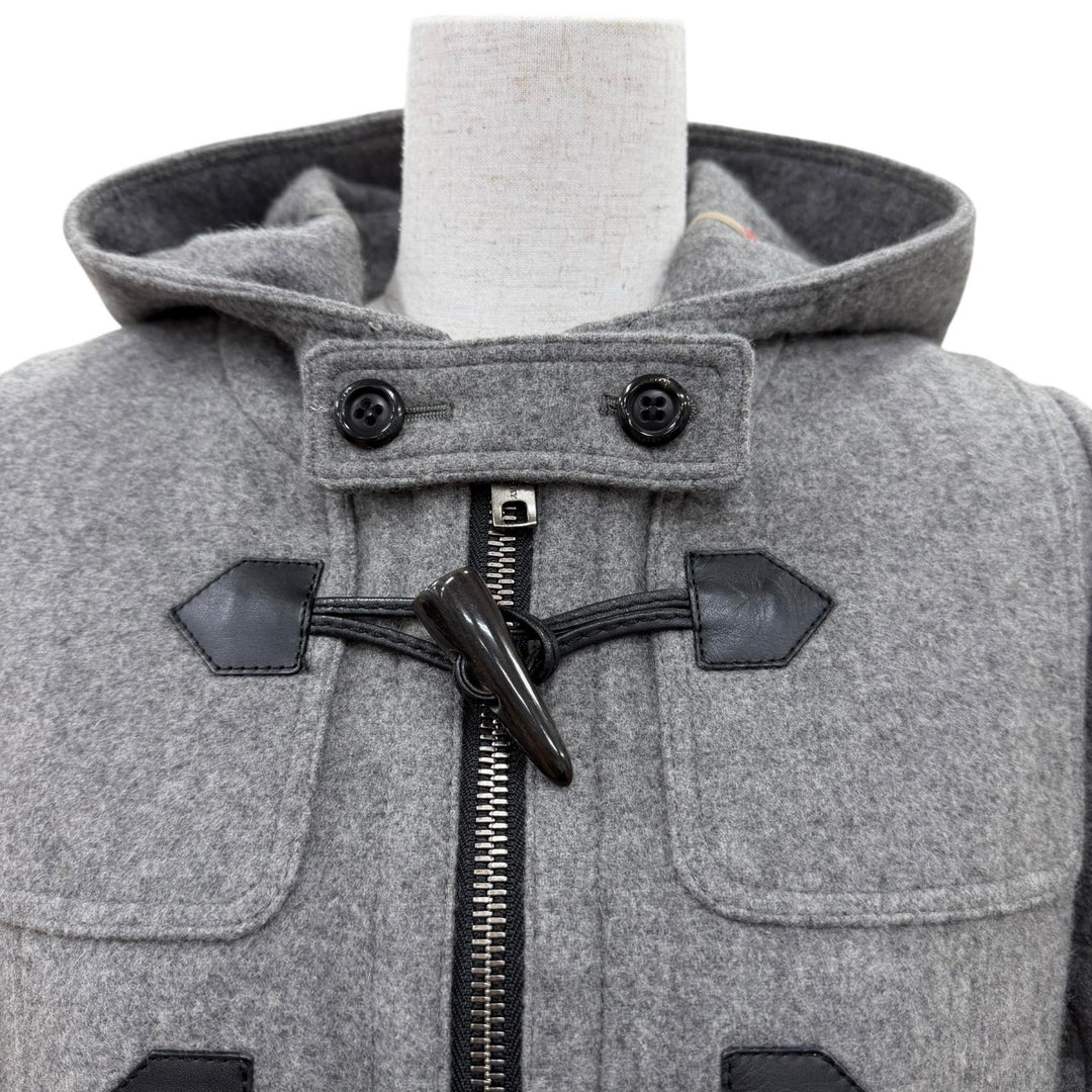Great BURBERRY LONDON Duffel coat Toggle button hooded zip-up gray cashmere 38
