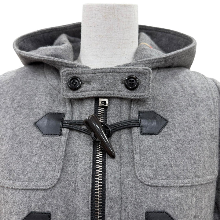 Great BURBERRY LONDON Duffel coat Toggle button hooded zip-up gray cashmere 38