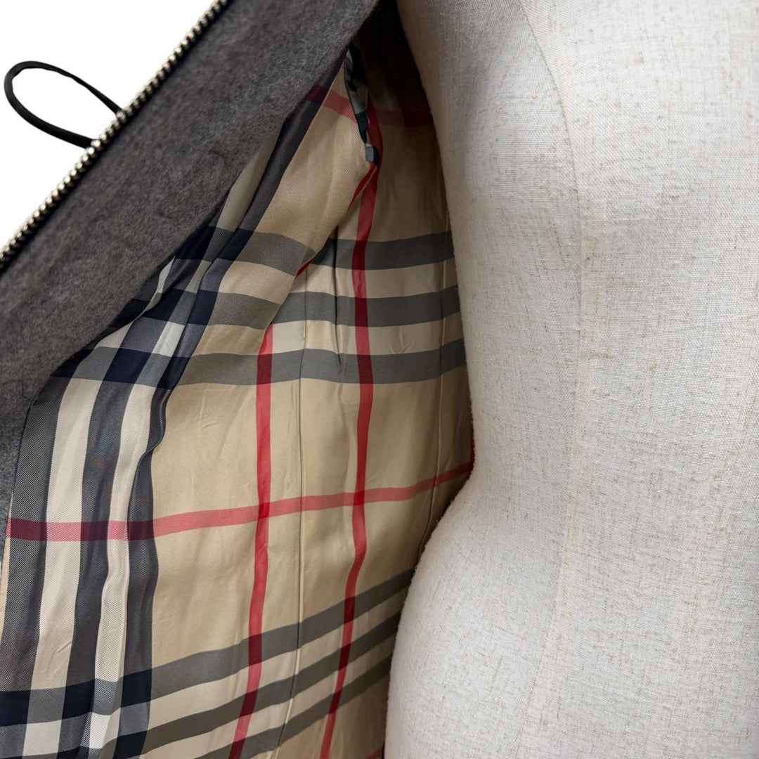 Great BURBERRY LONDON Duffel coat Toggle button hooded zip-up gray cashmere 38