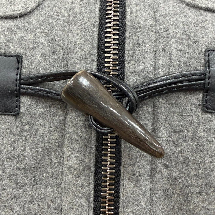 Great BURBERRY LONDON Duffel coat Toggle button hooded zip-up gray cashmere 38