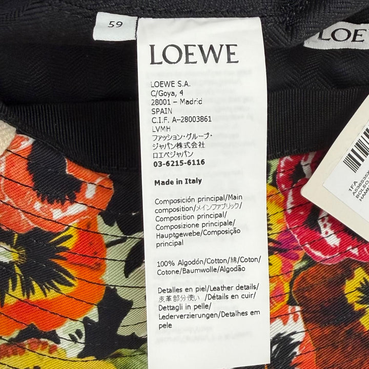 Excellent LOEWE hat Pansy print fisherman bucket hat cotton mens 59 K820HF1X20