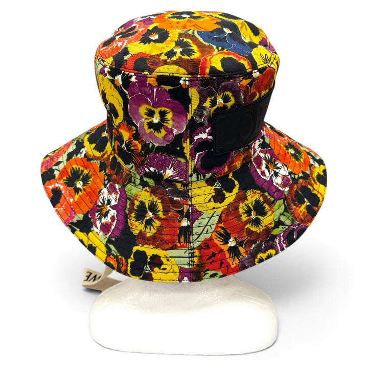 Excellent LOEWE hat Pansy print fisherman bucket hat cotton mens 59 K820HF1X20