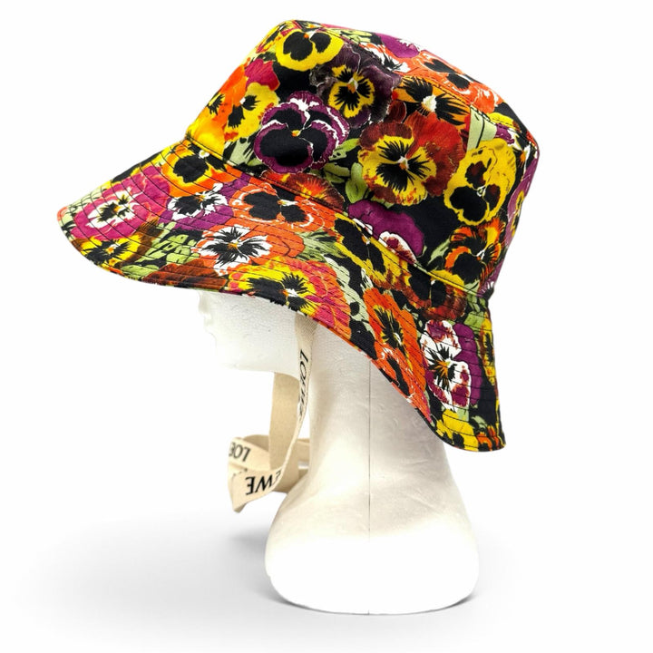 Excellent LOEWE hat Pansy print fisherman bucket hat cotton mens 59 K820HF1X20