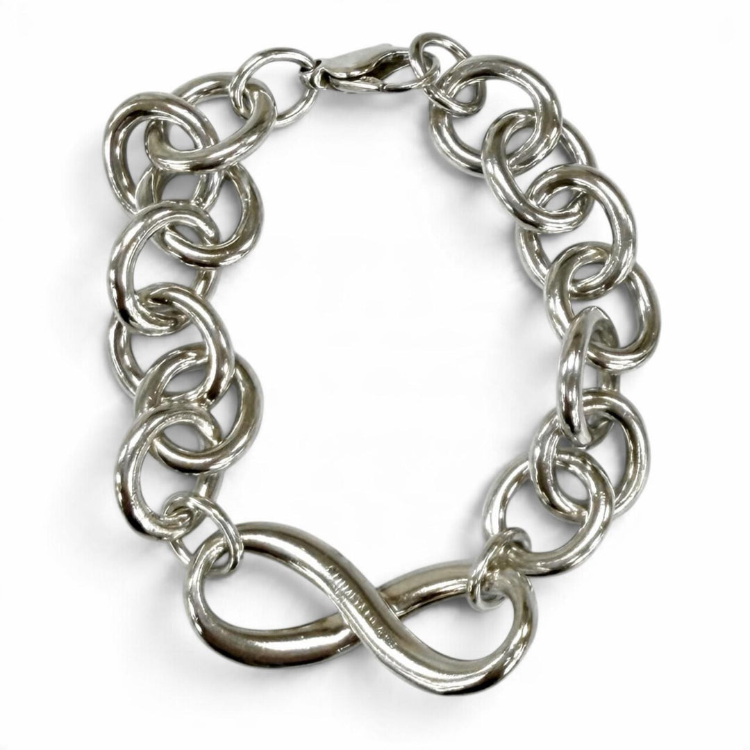 Great TIFFANY&Co. bracelet Infinity Donut Link Silver AG925 Women
