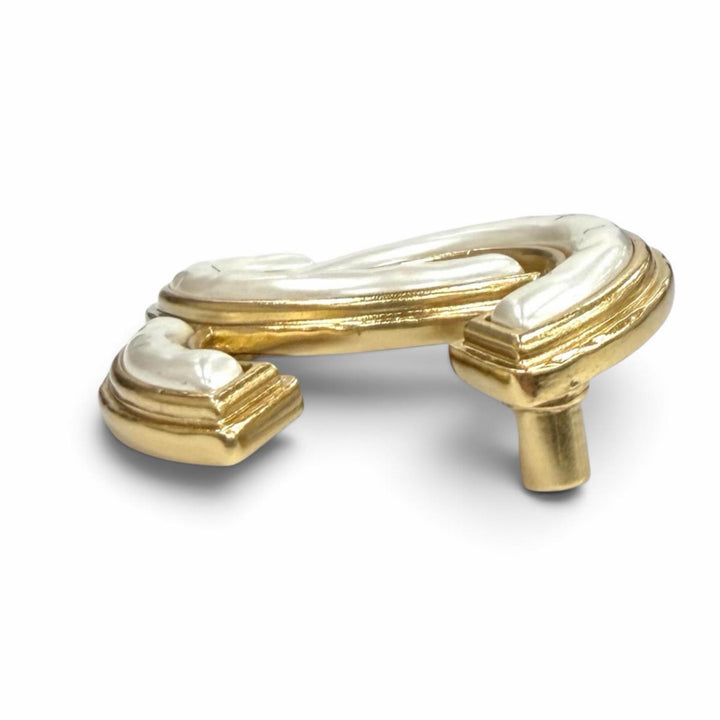 Excellent CHANEL Brooch COCO Mark Eco Pearl white Women A22A