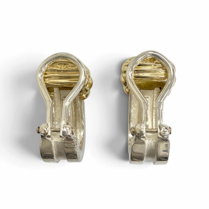 Great TIFFANY&Co. Earring Grooved Combo Earring Silver 925 Women