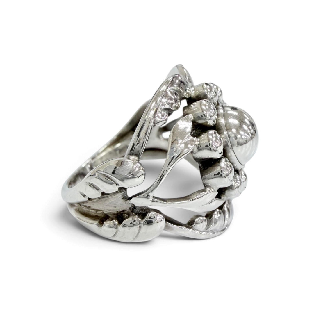Great Georg Jensen Ring ring Moonlight Blossom Ring Silver 925 Women 10