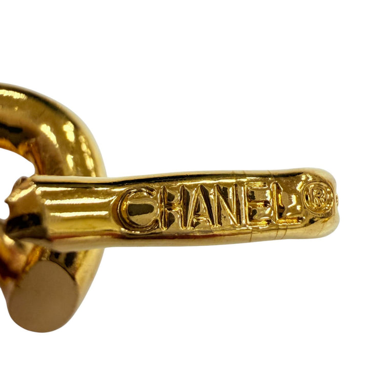 Great CHANEL belt With logo・COCO Mark coin chain belt gold metal Women 93A