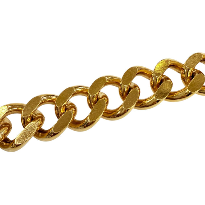 Great CHANEL belt With logo・COCO Mark coin chain belt gold metal Women 93A