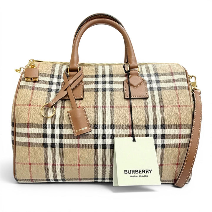 Excellent Burberrys Shoulder Bag Medium Bowling Bag Nova Check 8071355