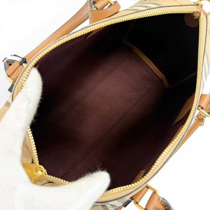 Excellent Burberrys Shoulder Bag Medium Bowling Bag Nova Check 8071355
